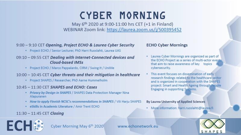 The third edition of the ECHO Cyber Mornings is Announced